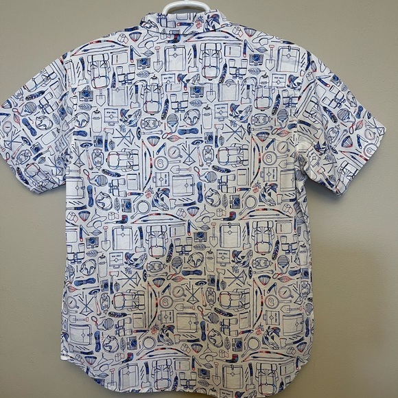 Columbia Men's Rapid Rivers Printed Short Sleeve Size XXL/ M. Mountain Red Camp - Picture 2 of 11